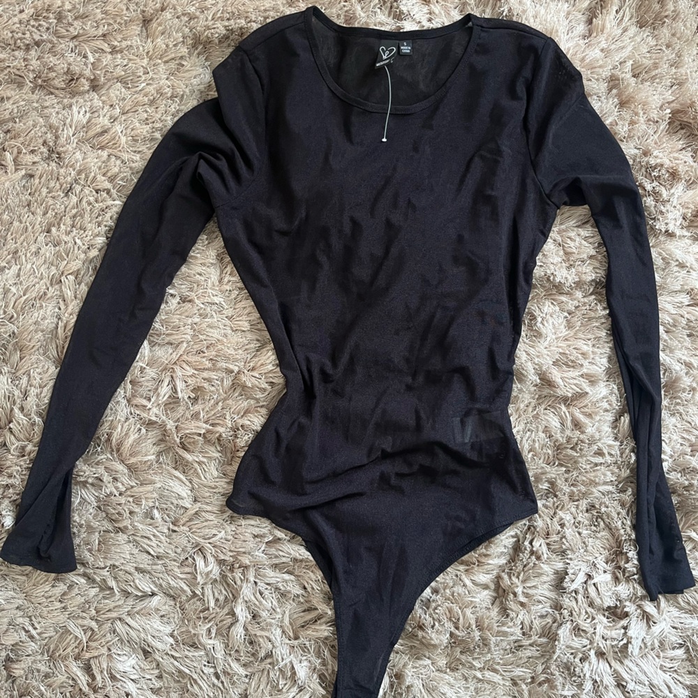 Windsor Black Long Sleeve mesh Bodysuit